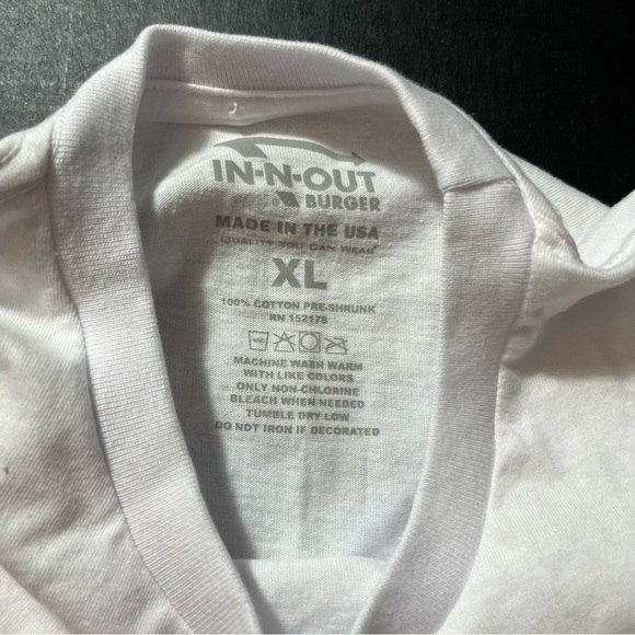 In N Out Burger WHITE T-Shirt XL Cotton Tagless 2-Side California Hi-Quality and - Picture 5 of 5